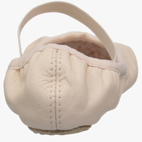 Cream Leather Flats with Elastic Strap and Rounded Toe - Picture 3 of 6